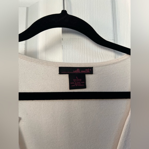 Willi Smith Cream Cardigan Vneck Button Up - Picture 2 of 3